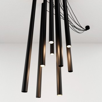 Дизайнерская люстра Tube black 8