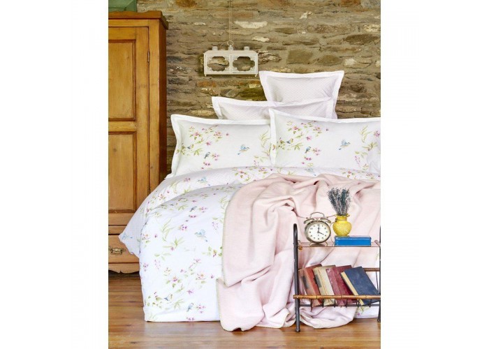  Комплект постельного белья с пледом Karaca Home - Laticia pembe 2018-1 розовый евро  1 — купить в PORTES.UA