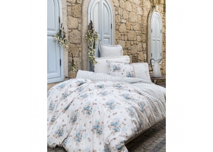  Комплект постельного белья Karaca Home - Elena mavi голубой полуторное  1 — купить в PORTES.UA