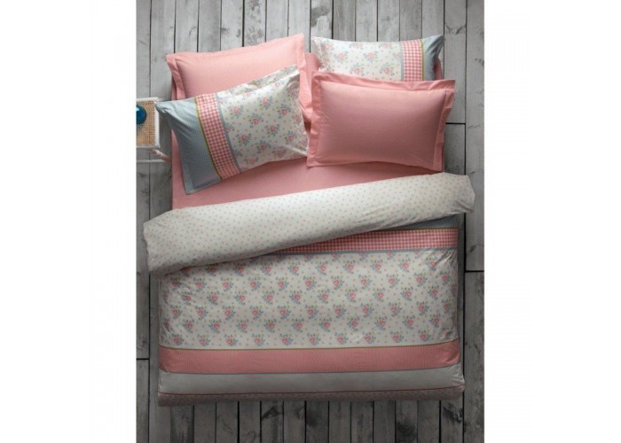  Комплект постельного белья Karaca Home - Meyra pembe розовый пике евро  1 — купить в PORTES.UA
