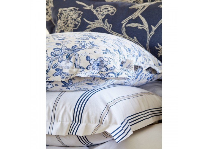  Комплект постельного белья с покрывалом Karaca Home - Pureline lacivert 2018-1 синий евро  1 — купить в PORTES.UA