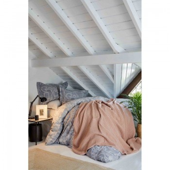Комплект постельного белья с пледом Karaca Home - Alto gri 2019-1 серый евро
