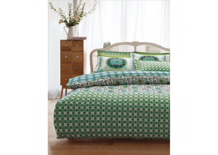  Комплект постельного белья Karaca Home - Sita зеленый полуторное  1 — купить в PORTES.UA