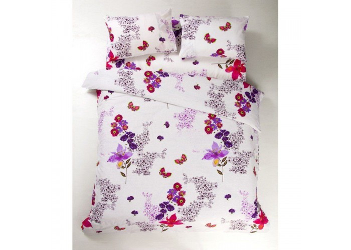  Комплект постельного белья Lotus Ranforce - Helen фиолетовый полуторное  1 — купить в PORTES.UA