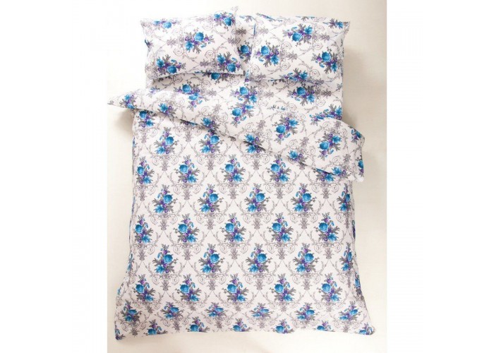  Комплект постельного белья Lotus Ranforce - Loise V1 синий двуспальное  1 — купить в PORTES.UA