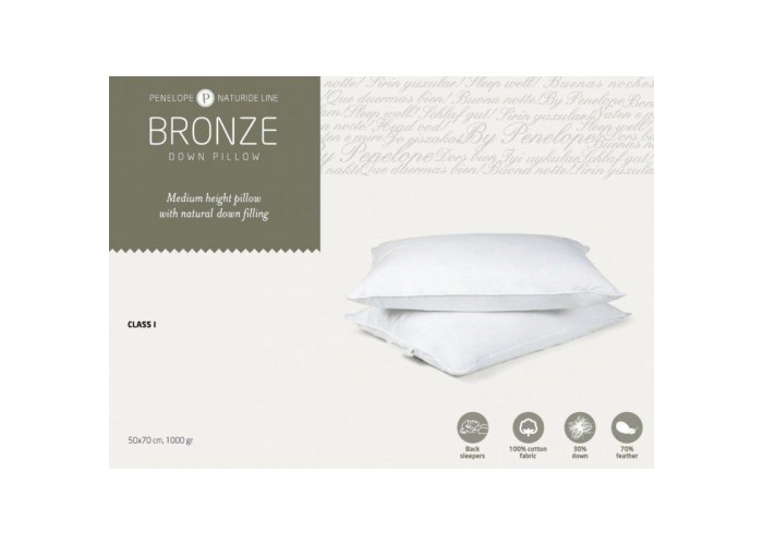  Классическая подушка Penelope Bronze пуховая 30% пух 50*70  1 — купить в PORTES.UA