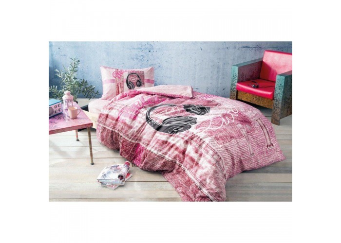  Подростковое постельное белье Tac Ranforce Teen - Listen розовый  1 — купить в PORTES.UA
