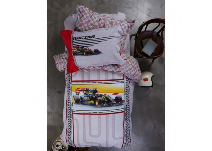  Подростковое постельное белье Karaca Home - Racing 2017-1 red ранфорс  1 — купить в PORTES.UA