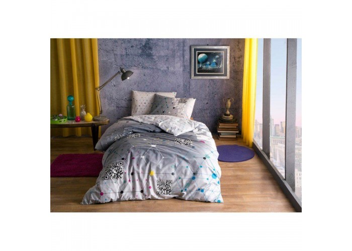  Подростковое постельное белье Tac Ranforce Teen - Connect серый  1 — купить в PORTES.UA