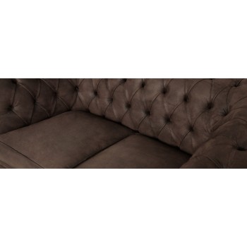 Двомісна софа Честерфілд-2 (Темна шкіра)