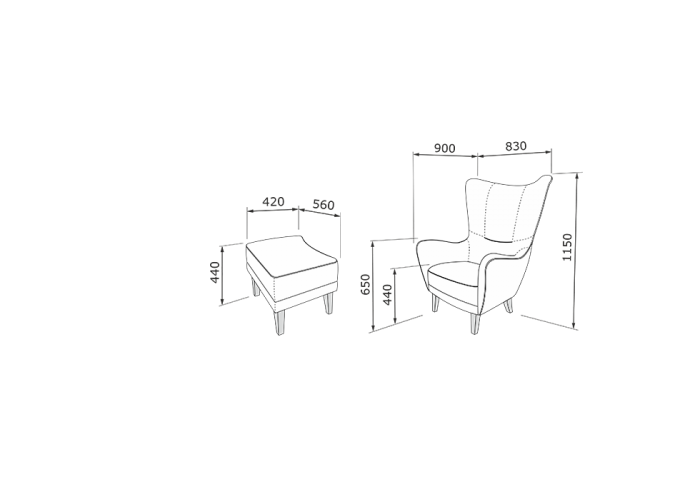  Кресло Лестер (ткань)  4 — купить в PORTES.UA