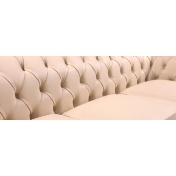 Прямой диван Честерфилд-3, светлый