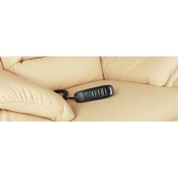 Кресло Бавария цвета айвори в коже с реклайнером