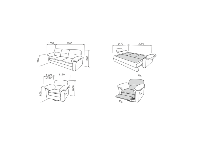 Прямий диван Сан-Ремо  8 — замовити в PORTES.UA