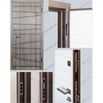 Conex (Конекс) двери входные в Киеве • М-74 Дуб орион, внутри Супермат белый