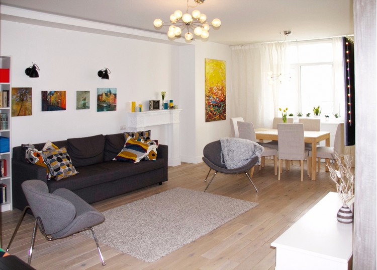 Фотографія: Дизайн інтер'єру вітальні – Квартира у скандинавському стилі площею 113 м – 1532
