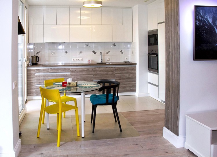 Фотография: Дизайн интерьера кухни студио в скандинавском стиле – Квартира в скандинавском стиле площадью 113 м – 1537