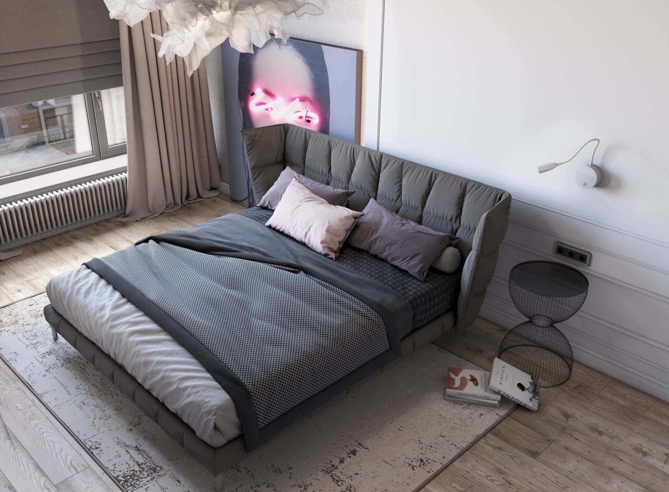 Спальня — Дизайн-проект квартиры-студии в ЖК Республика 65 м.кв — cтудия дизайна GRIGOROVICH