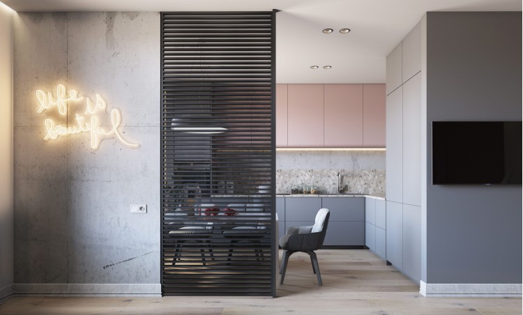 Кухня-вітальня — Дизайн-проект квартири-студії в ЖК Синергія 3+, 40м.кв — cтудія дизайну GRIGOROVICH