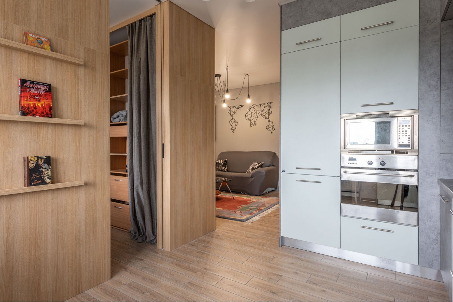 Кухня  в дизайн-проекте  смарт- квартиры ЖК PARKLAND, 43 м.кв.— дизайнер Ирина Сазонова