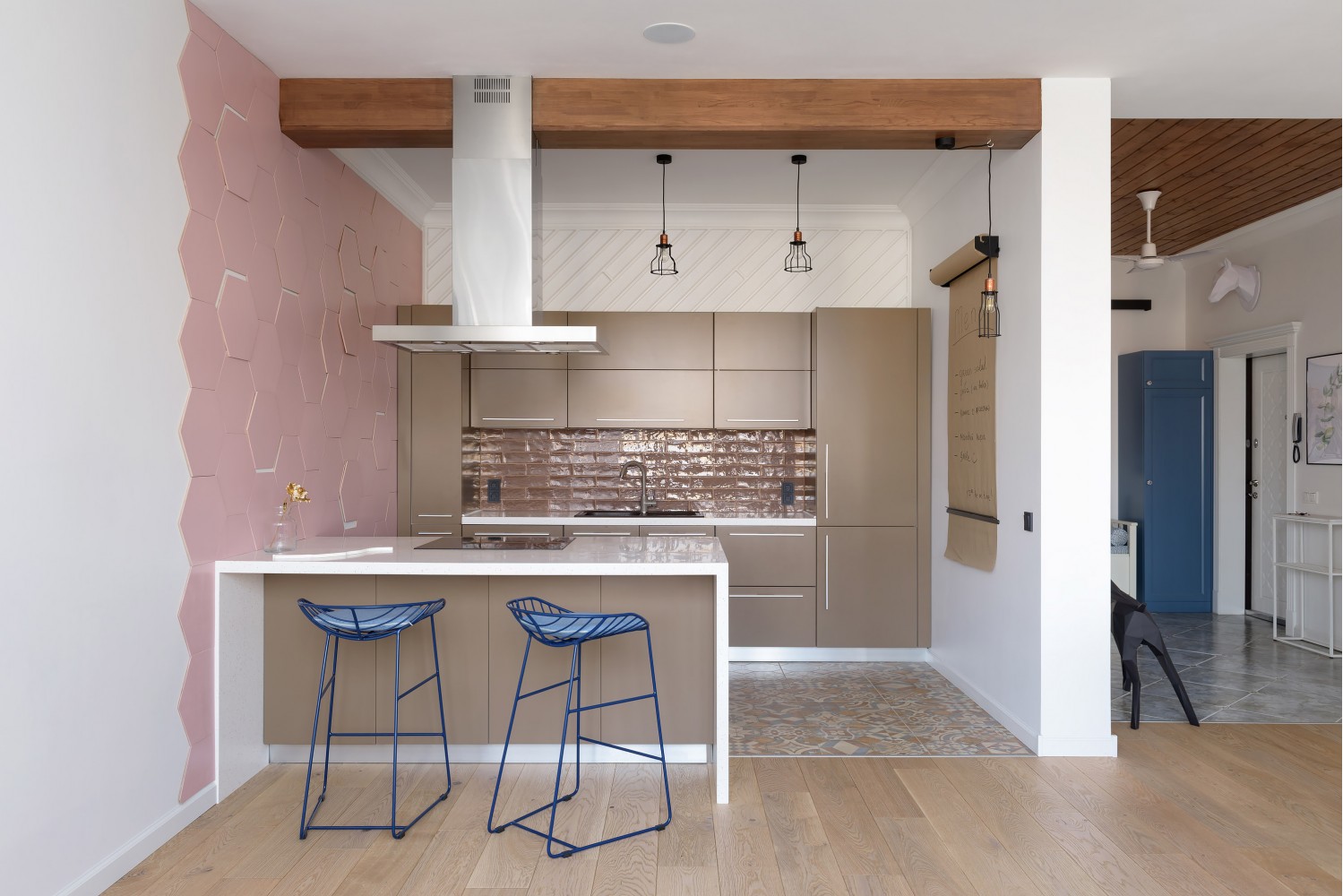 Кухня Студіо - Дизайн-проект 2-кімнатної квартири "Forever young" White Cozy Home в ЖК River Stone, 85м.кв - дизайнер Сазонова Іра