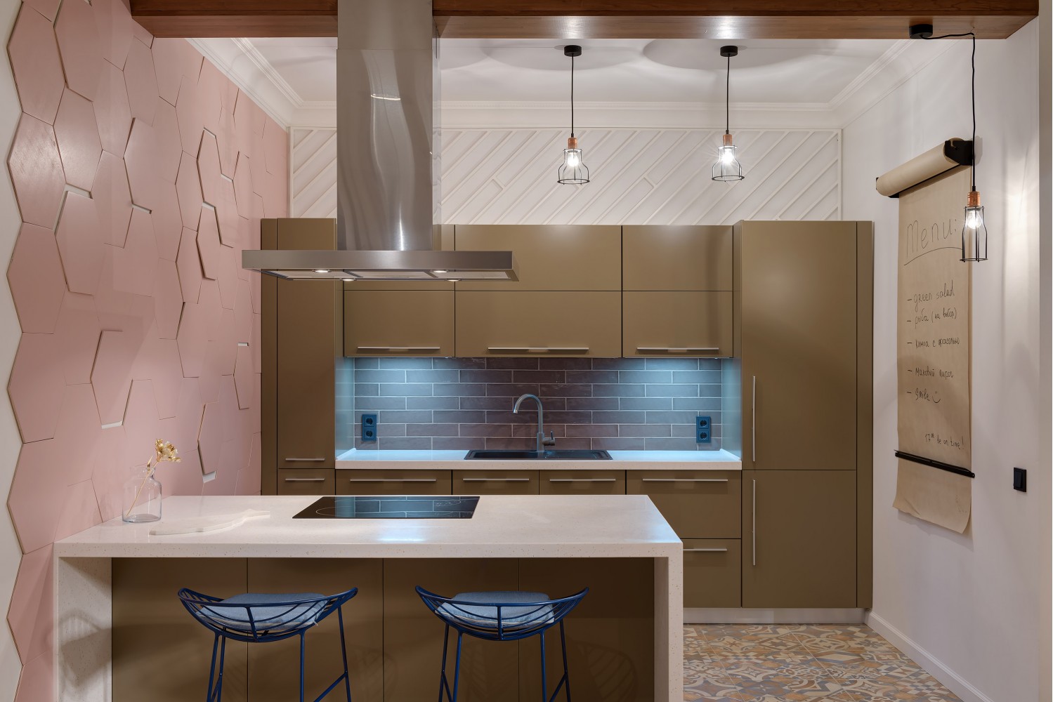 Кухня — Дизайн-проект 2-комнатной квартиры "Forever young" White Cozy Home в ЖК River Stone, 85м.кв — дизайнер Сазонова Ира