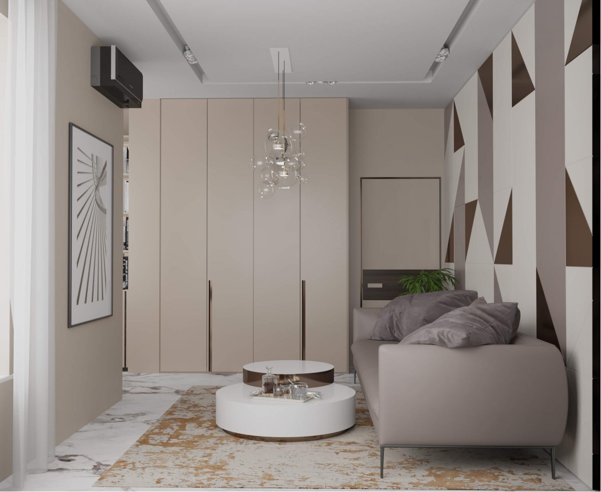 Гостевая спальня 2 в дизайн-проекте квартиры  ЖК Заречный 120 м. кв. — студия дизайна KEY Design