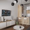 Кухня-гостиная  в дизайн-проект 2-квартиры в ЖК Заречный, 50м.кв. —  студия дизайна KEY Design
