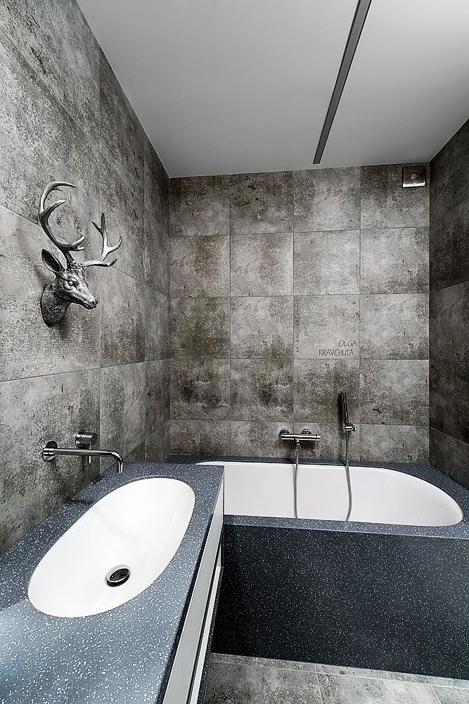 Фото: Дизайн інтер'єру ванної кімнати – 50 відтінків сірого – 1470