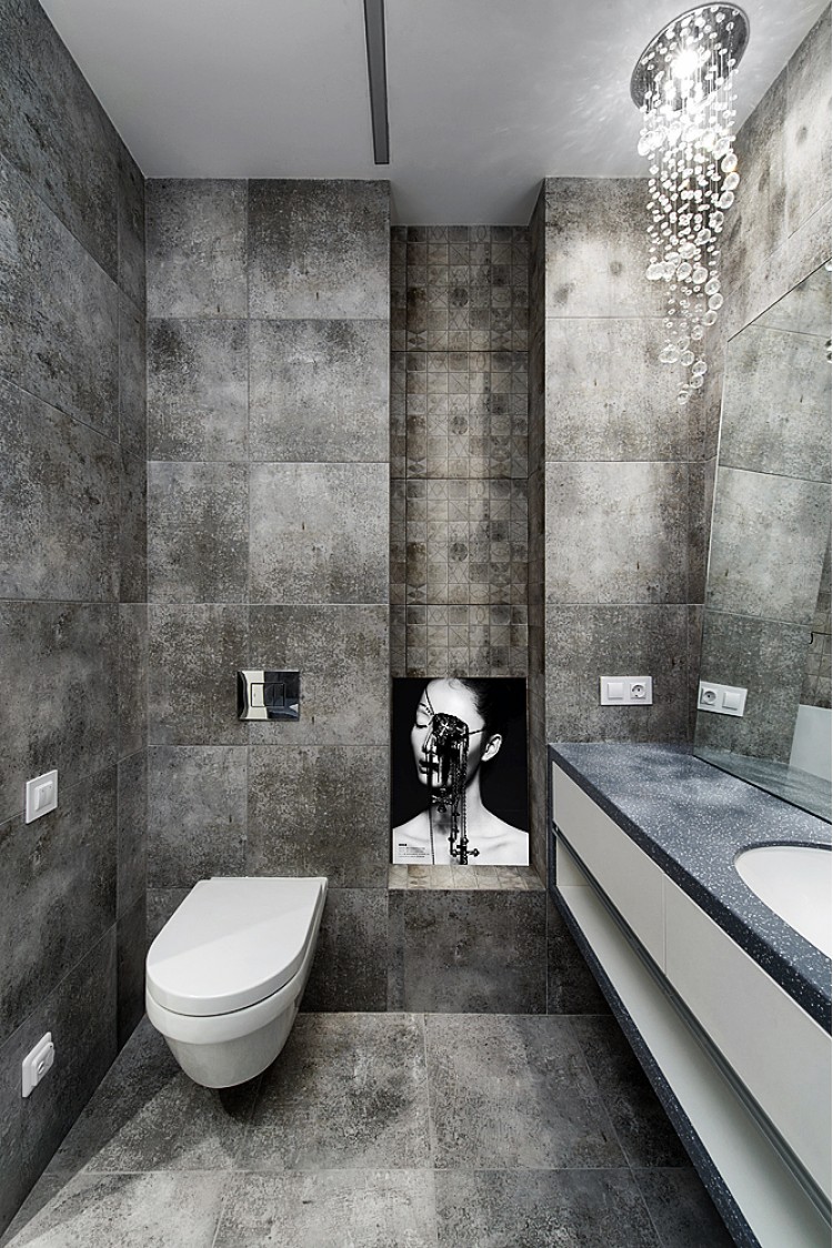 Фото дизайну: Дизайн інтер'єру ванної кімнати – 50 відтінків сірого – 1471