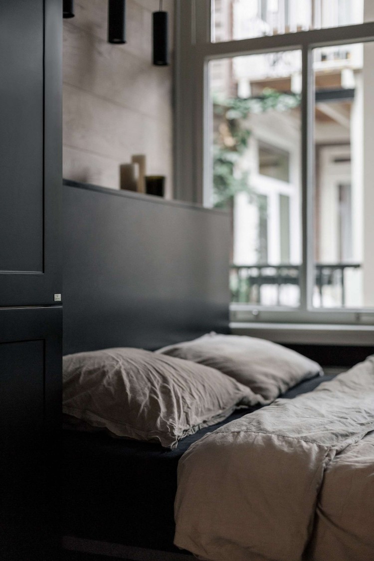 Спальня  — Дизайн-проект квартиры Amsterdam De Pijp в скандинавском стиле, 42 м.кв — студия дизайна TABOORET