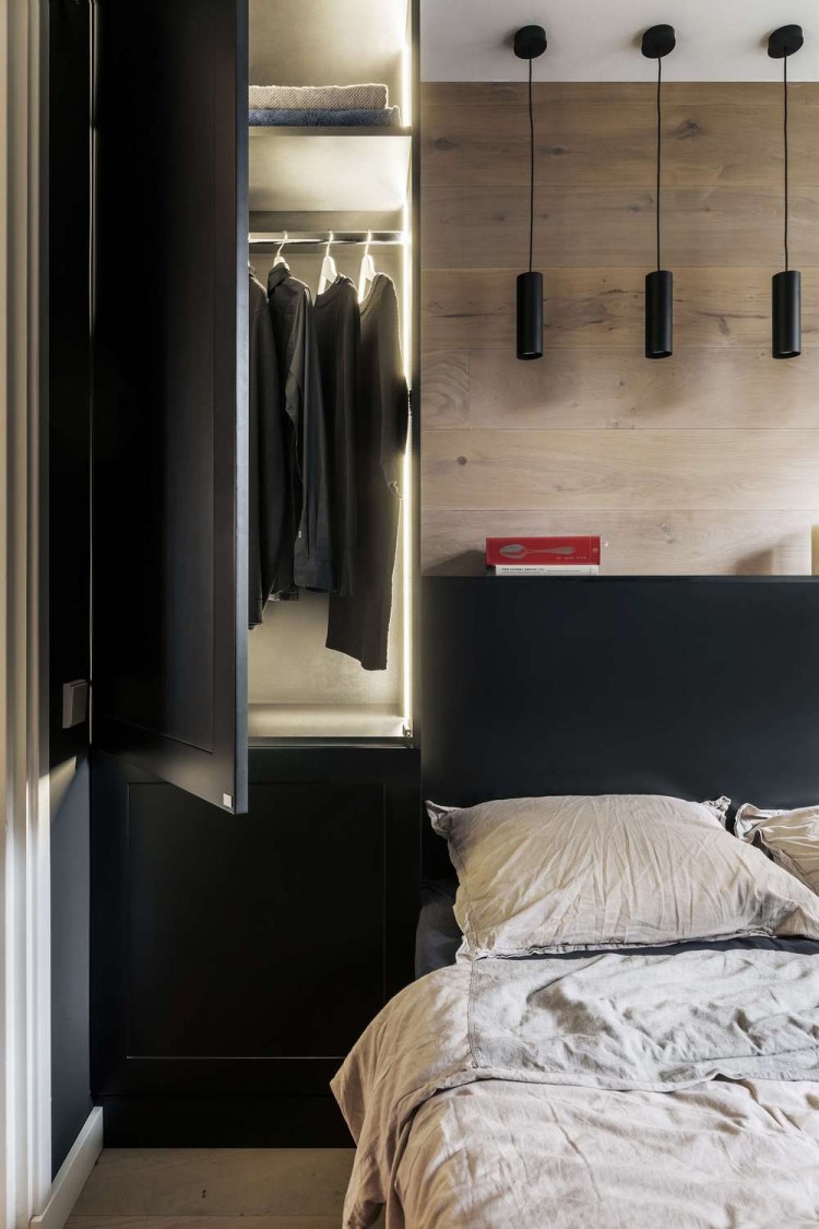 Спальня  — Дизайн-проект квартиры Amsterdam De Pijp в скандинавском стиле, 42 м.кв — студия дизайна TABOORET