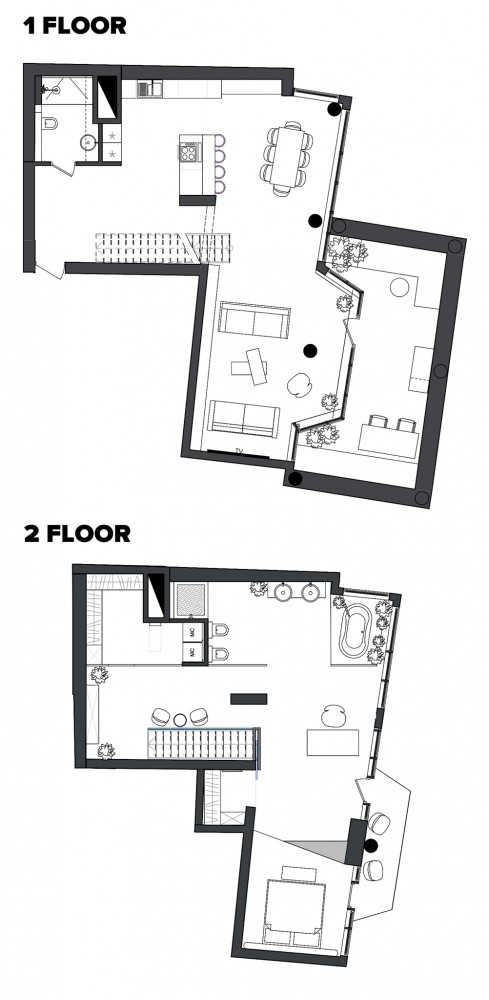 План 1-поверху — Дизайн-проект квартири в ЖК Сонячна Брама 175м.кв — студія дизайну TABOORET
