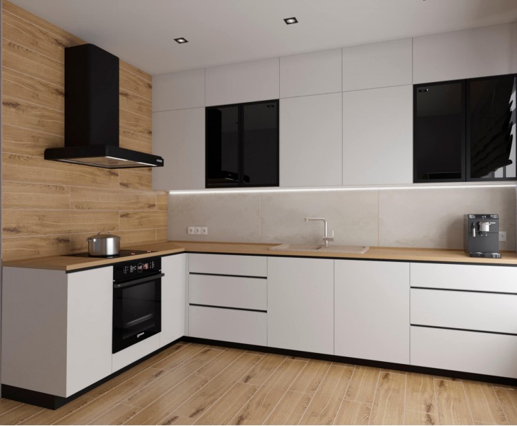 Кухня - Дизайн-проект 2-кімнатної квартири в ЖК Омега, 64 м.кв - дизайнер Олена Курник