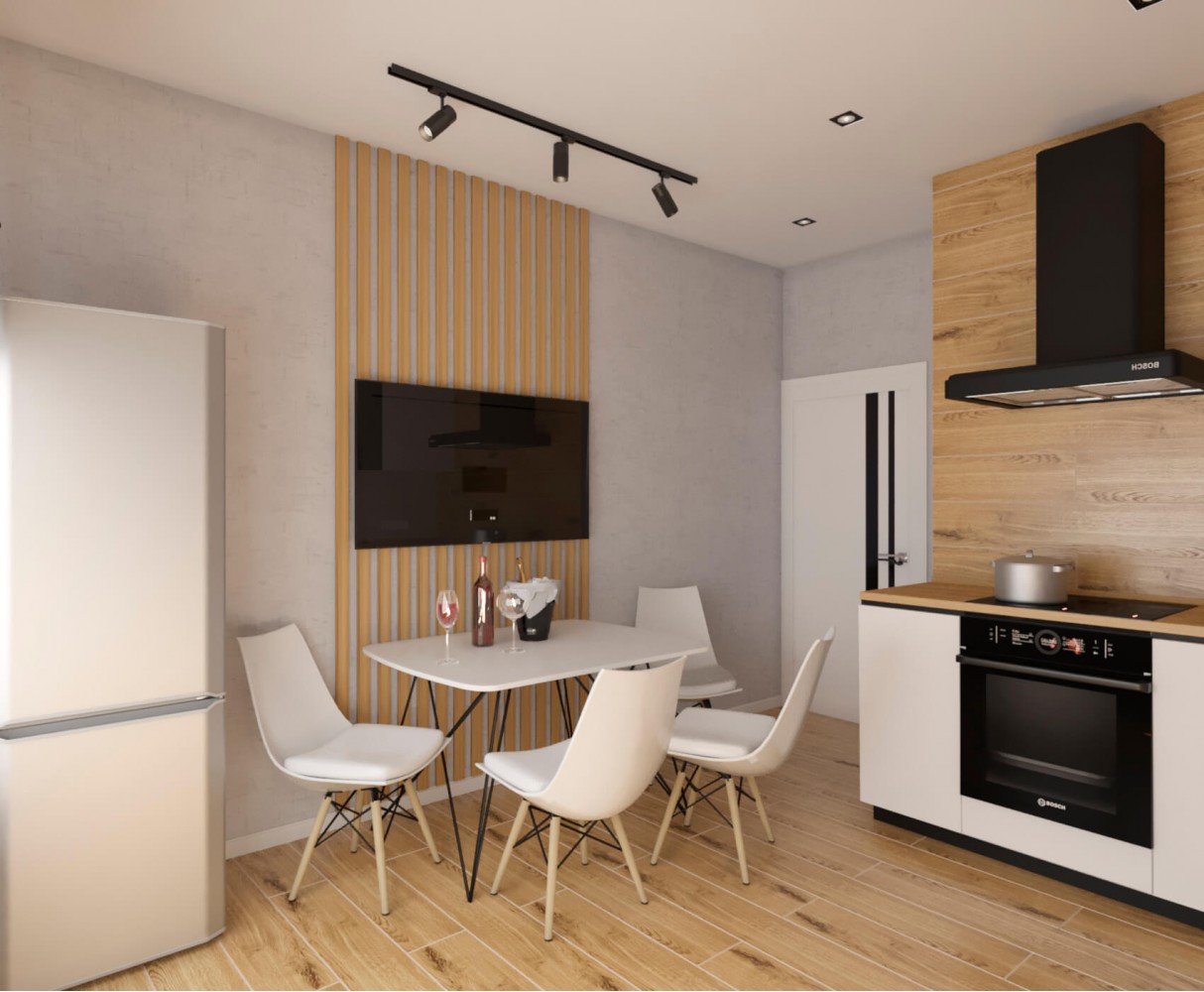 Кухня — Дизайн-проект 2-комнатной квартиры в ЖК Омега, 64 м.кв — дизайнер Елена Курник