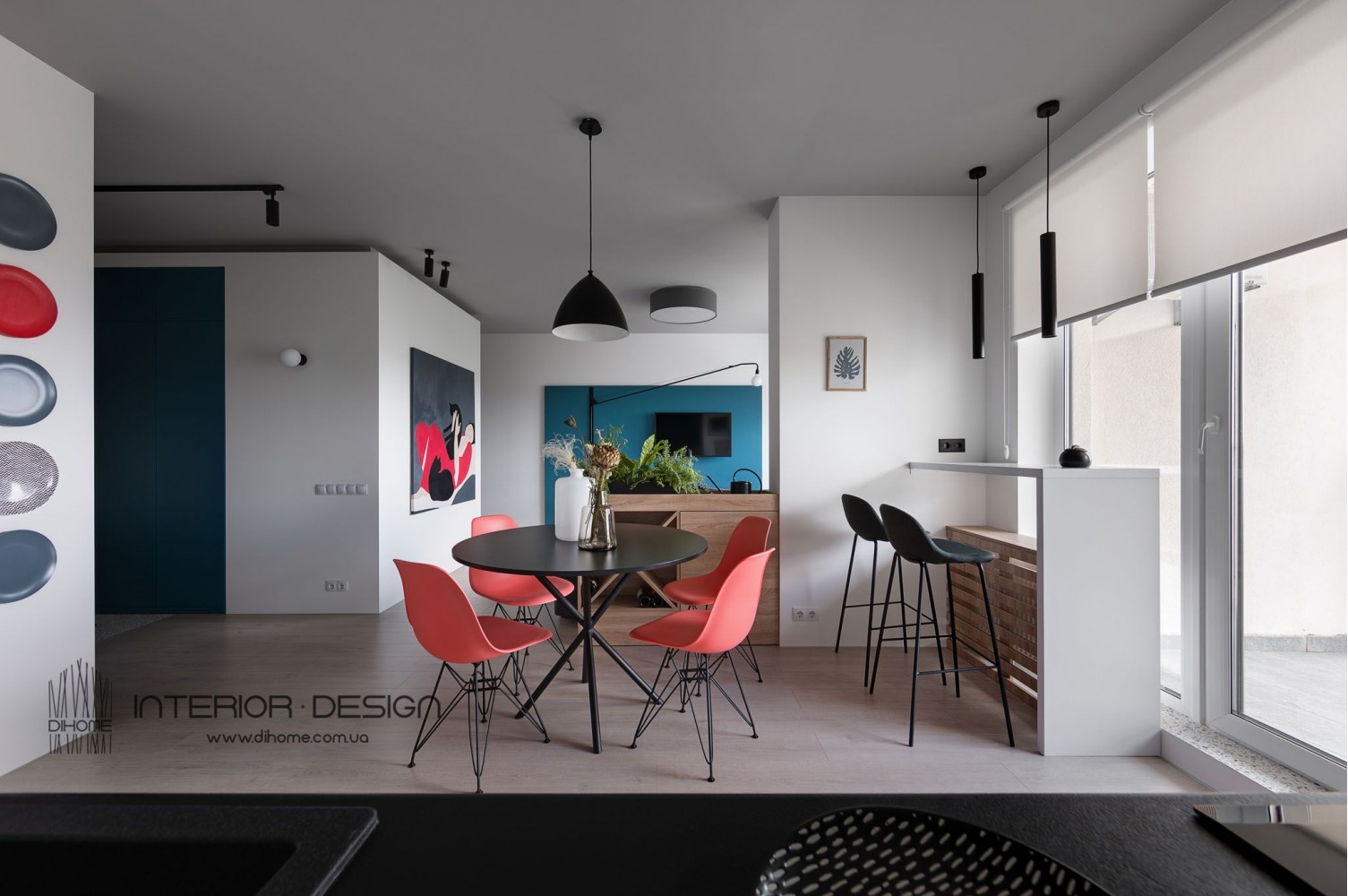 Фото дизайна: Гостина студия – BRIGHT MOOD – интерьер однокомнатной квартиры 47 м2 – 2139