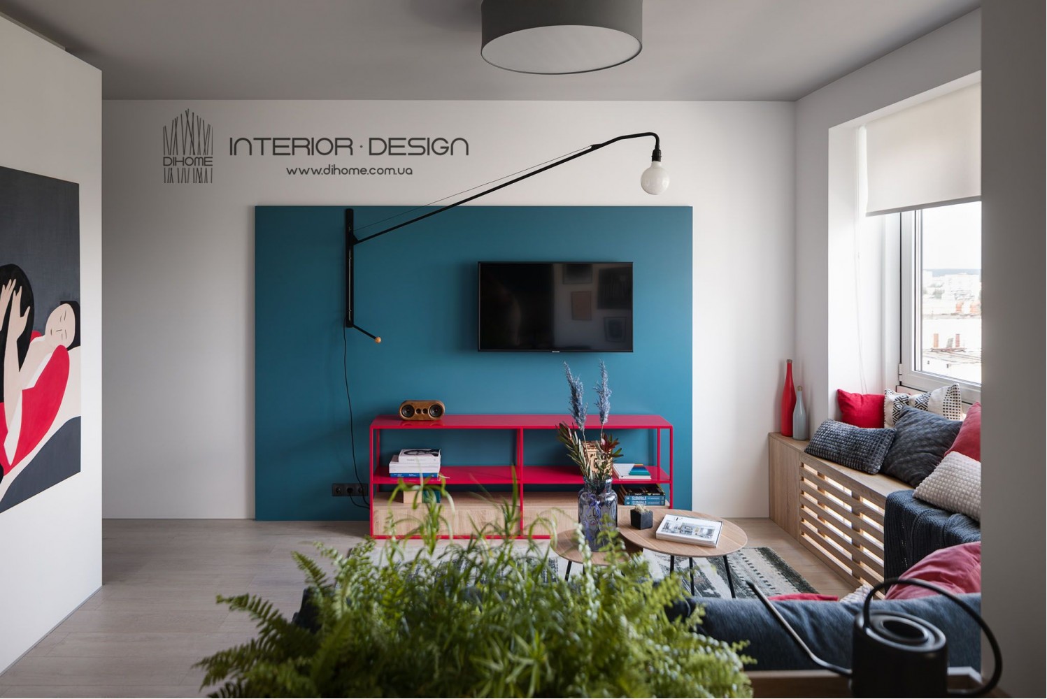 Фото: Дизайн гостиной в однокомнатной квартире – BRIGHT MOOD – интерьер однокомнатной квартиры 47 м2 – 2140