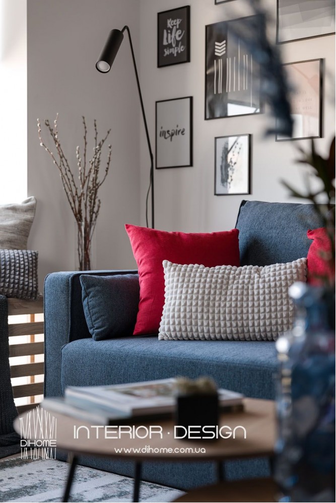 Фото: Мебель в дизайне гостиной – BRIGHT MOOD – интерьер однокомнатной квартиры 47 м2 – 2155