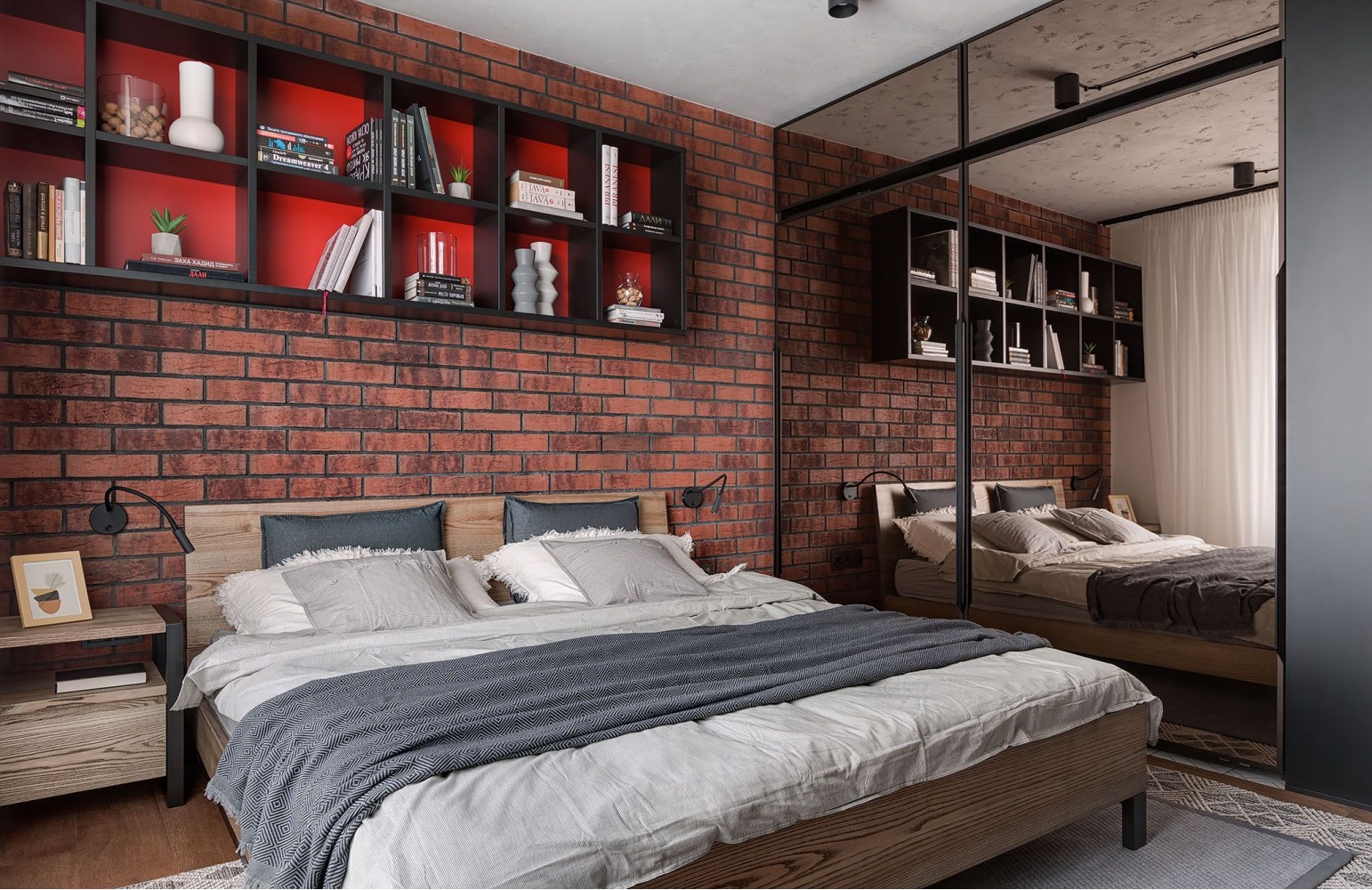Фотография: Дизайн и интерьер спальни в стиле Лофт – URBAN LIGHT: квартира в стиле Лофт, 65 м2 – 2202