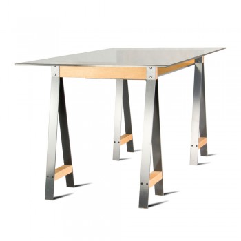 Стол из металла и дерева – Moody – стиль Elegant Loft