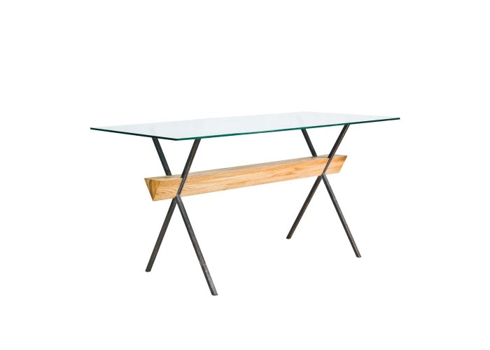  Стол Easy Frame – дизайнерский стол из металла, стекла и дерева  1 — купить в PORTES.UA