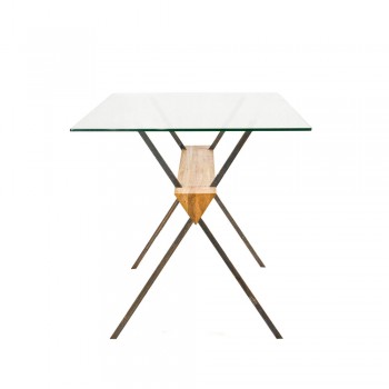 Стол Easy Frame – дизайнерский стол из металла, стекла и дерева