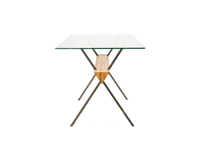  Стол Easy Frame – дизайнерский стол из металла, стекла и дерева  2 — купить в PORTES.UA