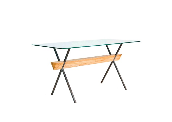  Стіл Easy Frame – дизайнерський стіл із металу, скла та дерева  3 — замовити в PORTES.UA