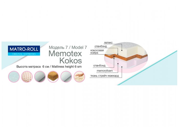 Тонкий матрас MatroLuxe Memotex Kokos / Мемотекс Кокос  3 — купить в PORTES.UA