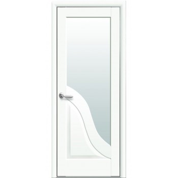 Белые двери со стеклом МАЭСТРА Амата (Сатиновое стекло)