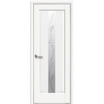 Двери белые МАЭСТРА Премьера (Сатиновое стекло рисунок P2)