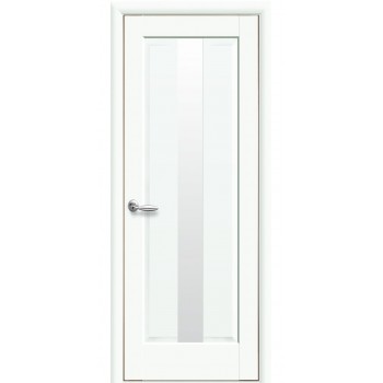 Білі двері зі склом МАЕСТРА Прем'єра (Сатинове скло)