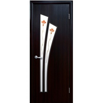Готовые двери межкомнатные МОДЕРН Лилия DeLuxe (Сатиновое стекло рисунок P1)