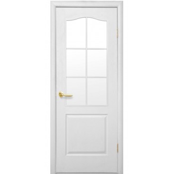 Двери межкомнатные белые СИМПЛИ Классик (Сатиновое стекло)